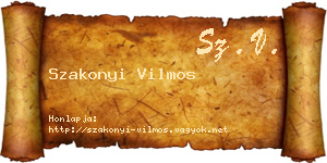 Szakonyi Vilmos névjegykártya